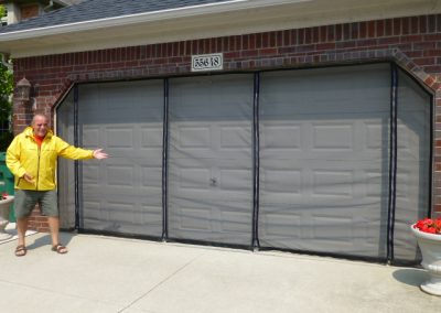 Screen for angled Overhead doors